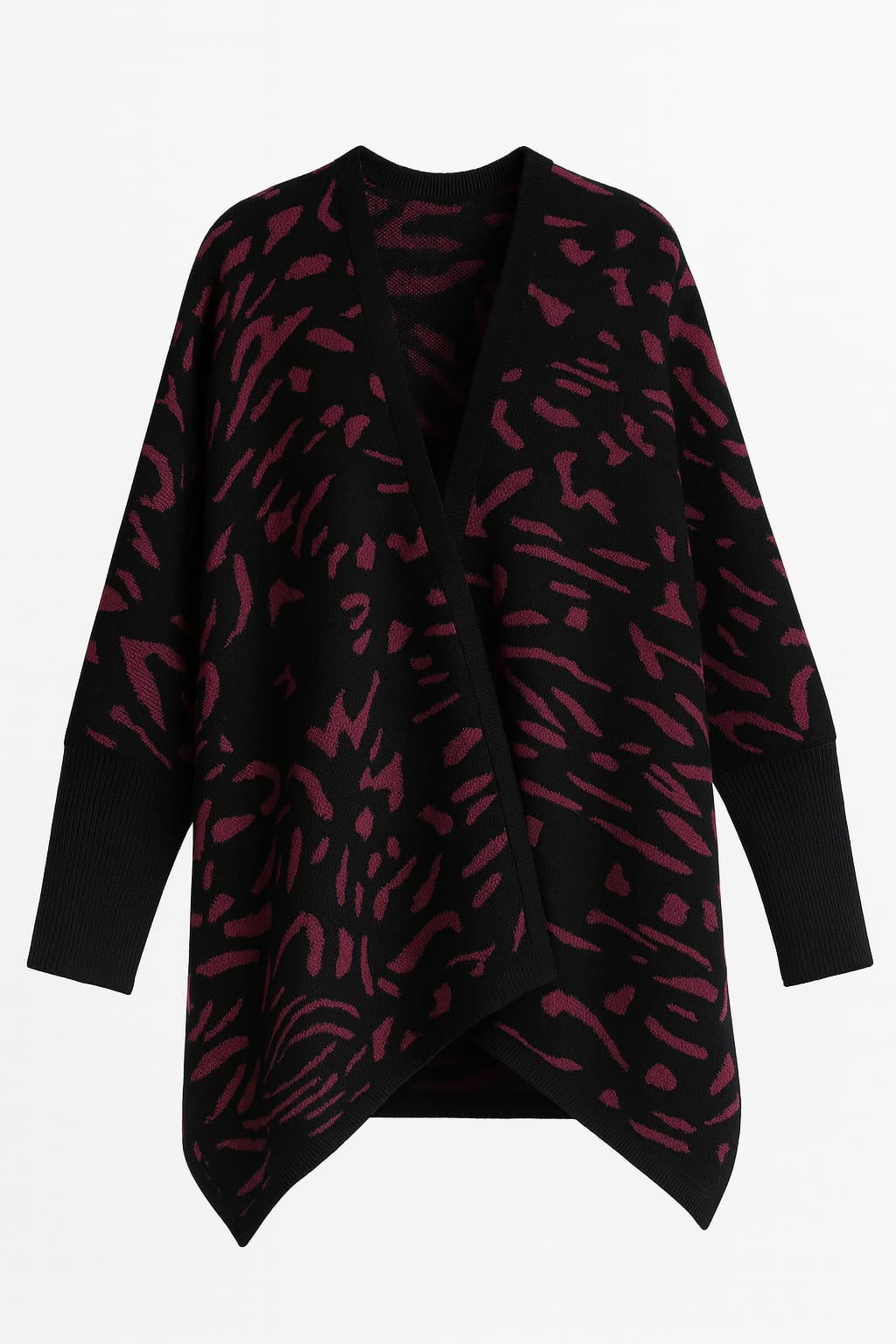 Ruana con mangas Raíces “Noir Salvaje”